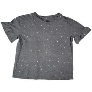 Arizona Jean Co Girl XL 16 Gray Star Print Ruffle Sleeve Casual Top Girlhoodcore